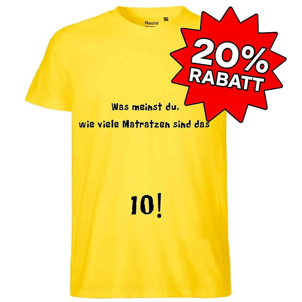 T-Shirt: Wie viele Matratzen sind das?